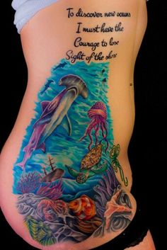 colorful wave tattoo