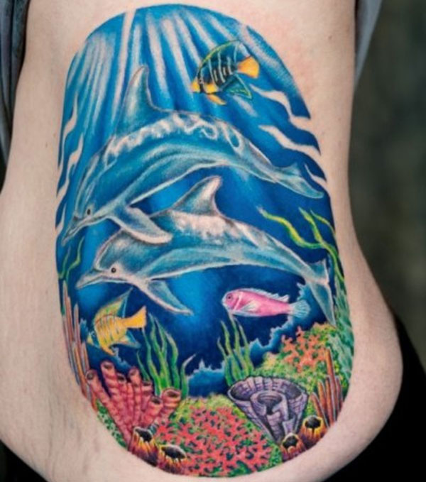 What are some ideas for ocean-themed tattoo art?