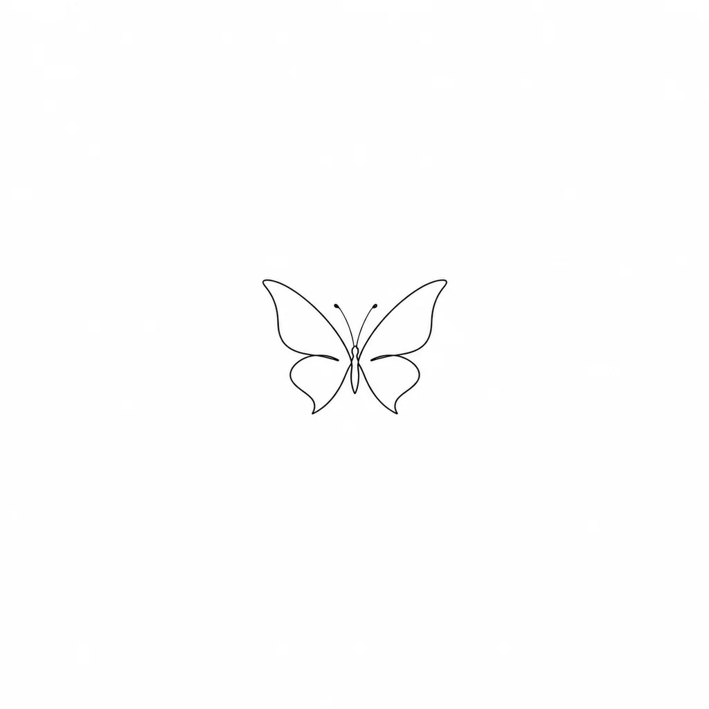 Minimalist butterfly ankle tattoo in fine line work