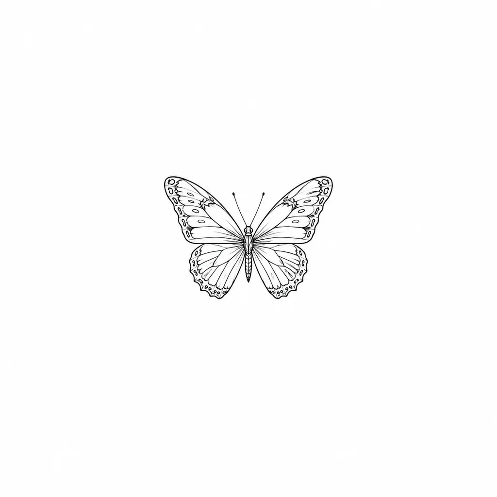Fine line butterfly hip tattoo with detailed wings