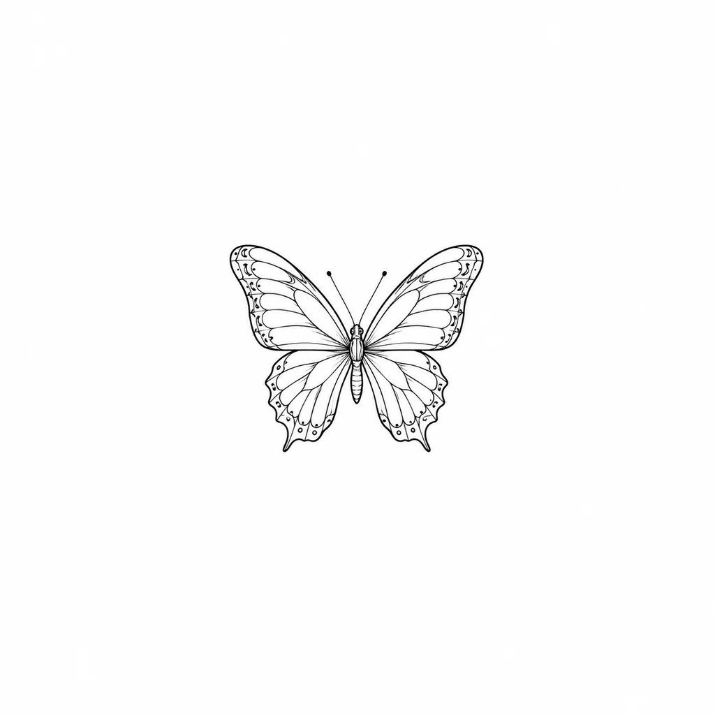 Fine line butterfly wrist tattoo with detailed wings