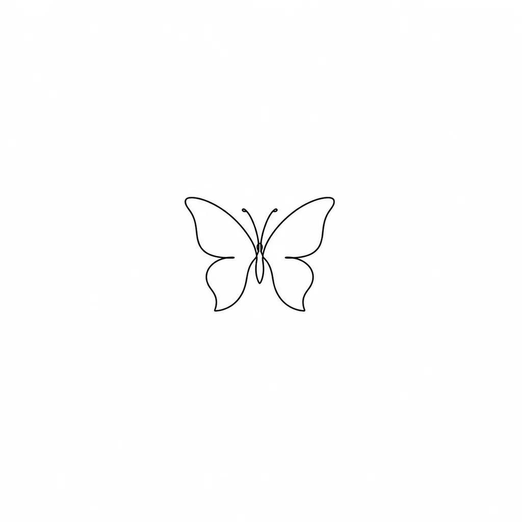 Minimalist butterfly wrist tattoo with single black line