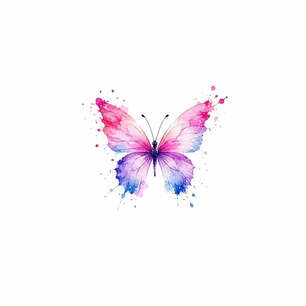 Watercolor butterfly wrist tattoo with soft pastel washes