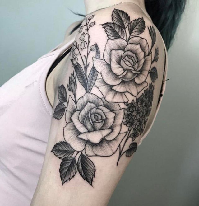 Shaded Rose Tattoo by tootsiemassacre on DeviantArt