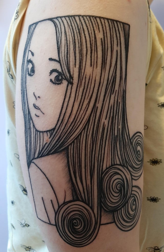 1219cm Japanese Horror Man Ito Junji Alternative Dark Paper Girl Niche  Flower Arm Tattoo Sticker  Temporary Tattoos  AliExpress