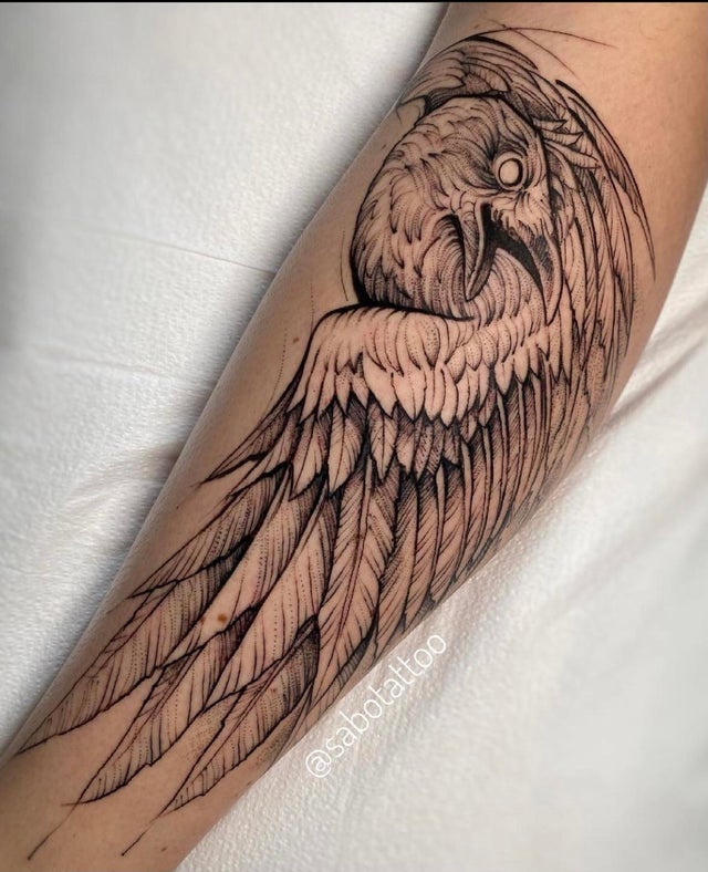 Hawk tattoo by Miss Pank Tattoo  Post 19824