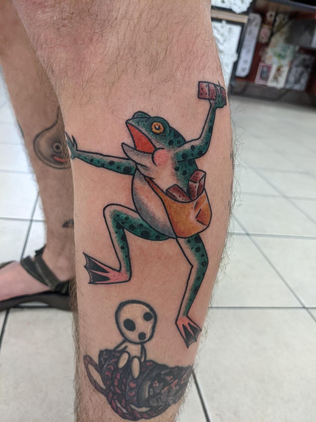 Wizard Frog by me Sam Irvine at Seventh Circle in Brisbane Instagram is  sirvinetattoo  rtraditionaltattoos
