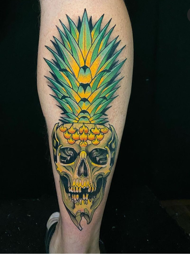 Buy DIGITAL FILE Black and White Pineapple Skull Drawing Tattoo Online in  India  Etsy