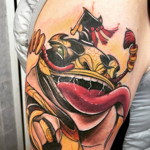 Japanese Samurai Crab cover up by Boston Rogoz TattooNOW
